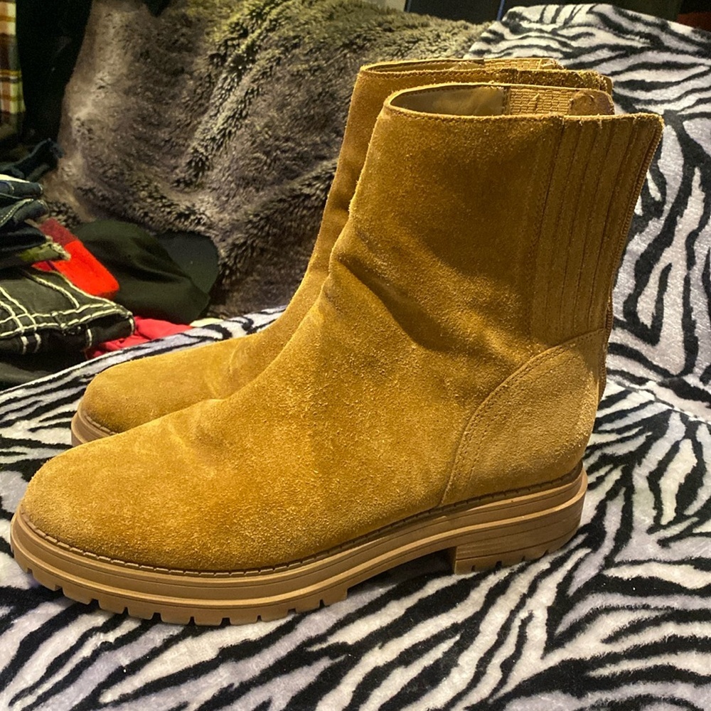 Calvin Klein zip up suede boots women’s size 10